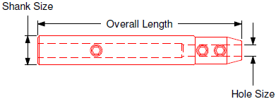 Accu-Hold hole size and overall length diagram