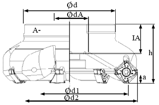 SwiftCARB face milling dimension drawing